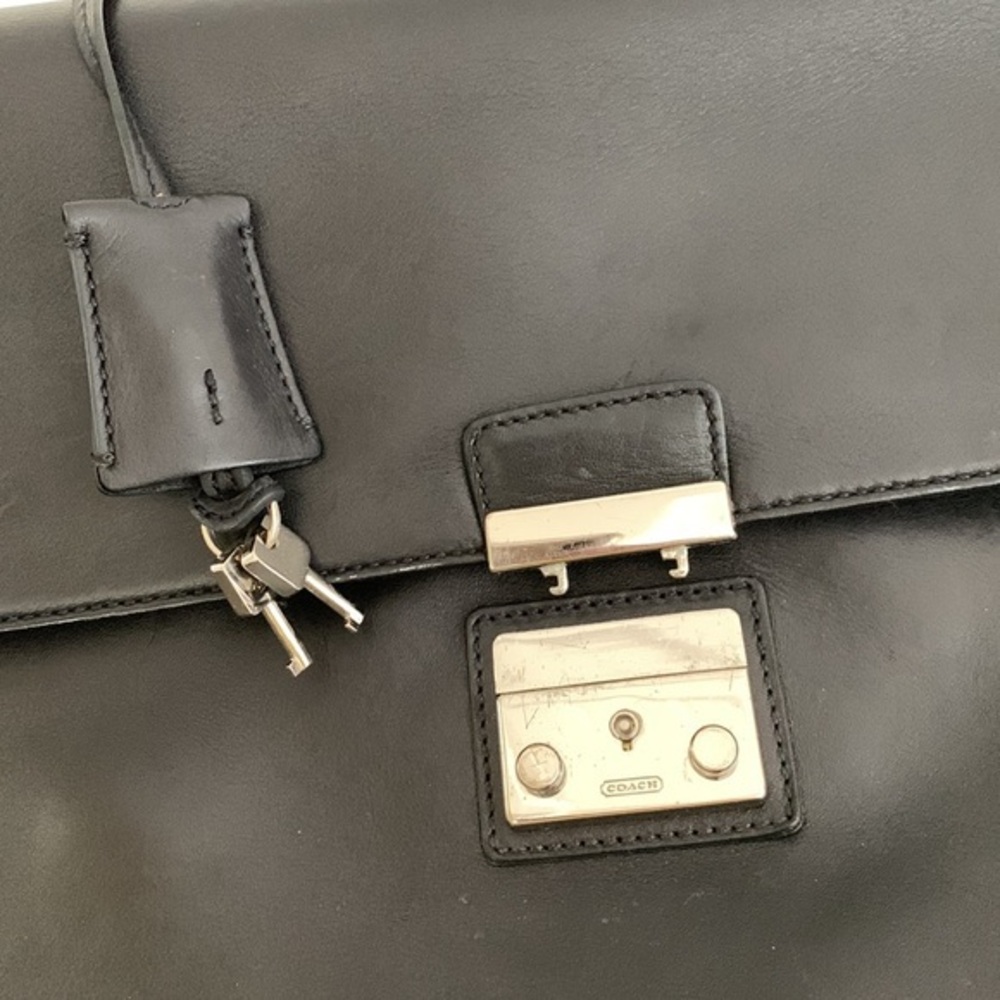 Coach Laptop Messenger Crossbody Briefcase Black Leather Lock Business Bag 5307 - Picture 4 of 16